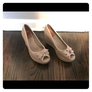 Tan Tory Burch wedge